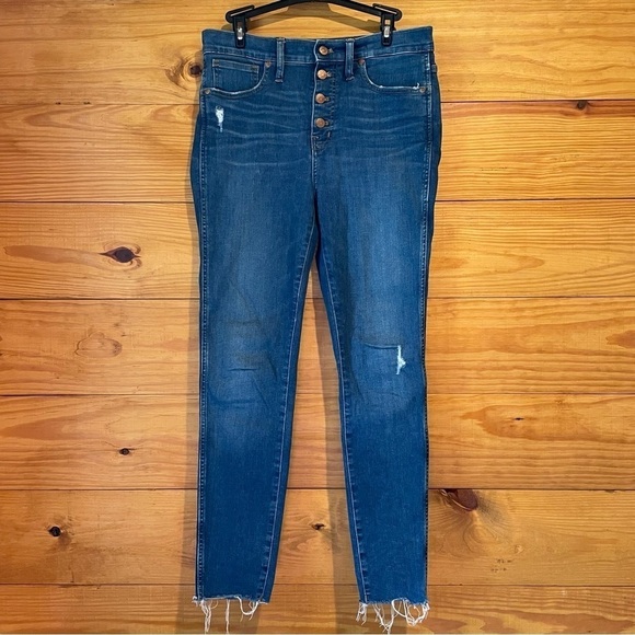 Madewell 10” High Rise Button Fly Skinny Jeans in Hanna Wash 28 - Picture 6 of 15
